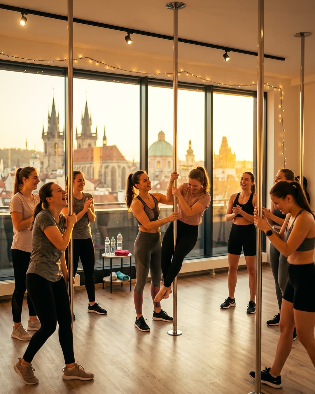 Parta nevěsty na kurzu pole dance